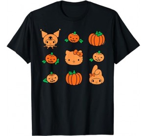 Hello Kitty My Melody Kuromi Pumpkins Halloween T-Shirt